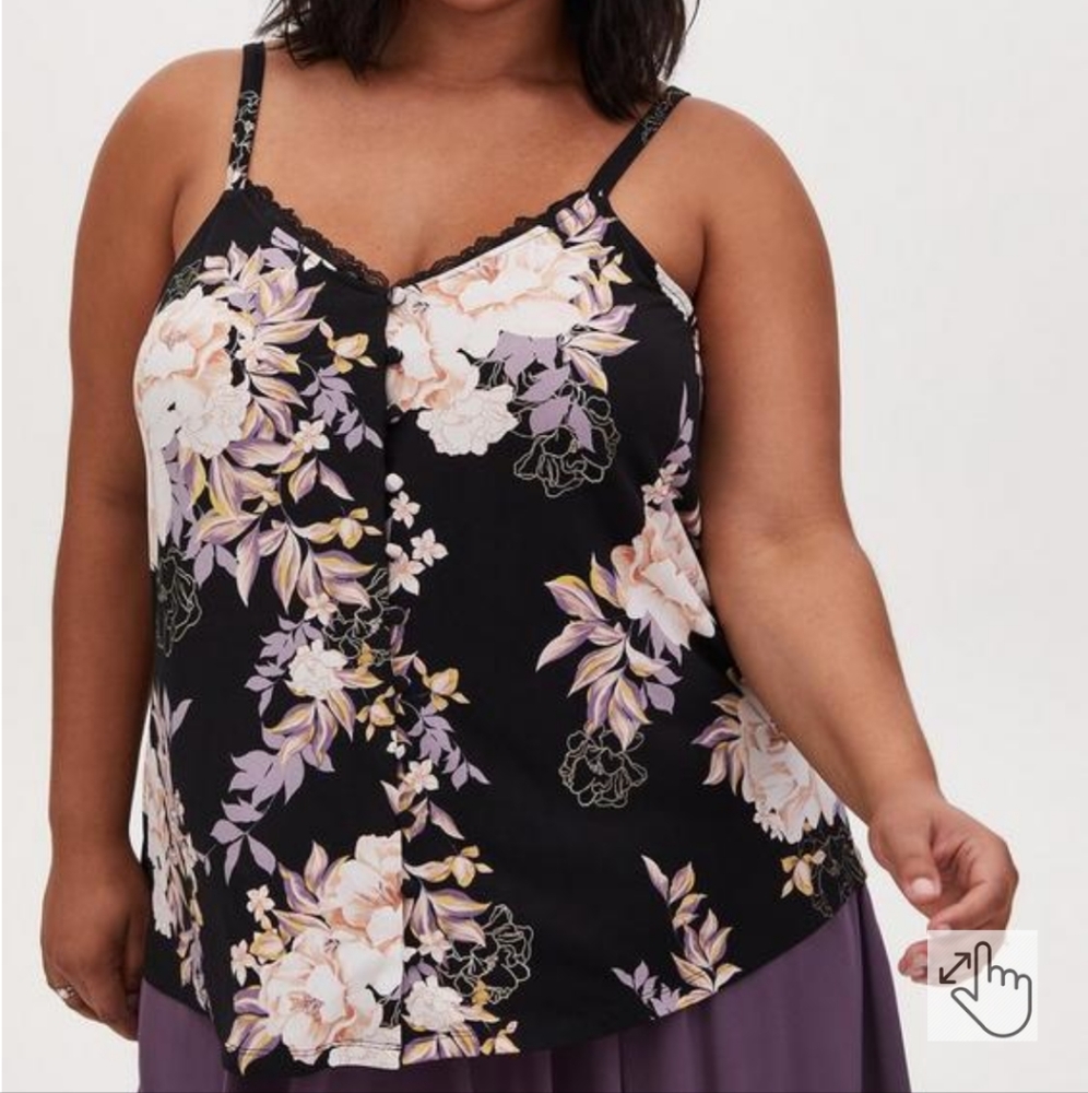 TORRID- Studio Knit Button-Front Swing Cami